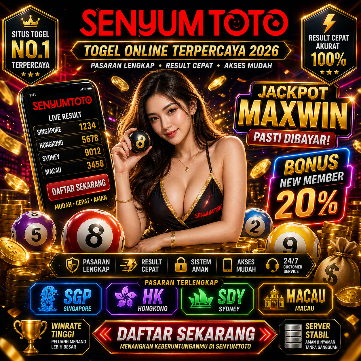 SENYUMTOTO 🔥 Link Alternatif Toto Macau 2026 – RTP Tinggi, Anti Blokir & Situs Togel 4D Terpercaya Indonesia
